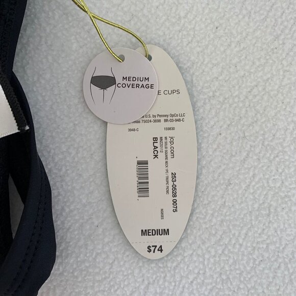 Mynah Swimsuit Medium Black One Piece Square Neck Nylon Spandex - Picture 11 of 12